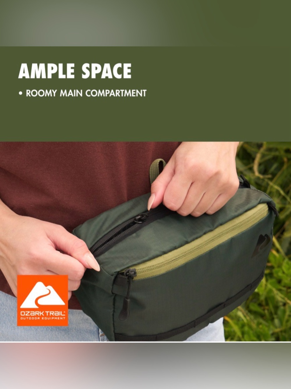 OZARK TRAIL Outdoor Equipment OLIVE GREEN WAIST PACK BAG 🌟NWT🌟 - Picture 3 of 16